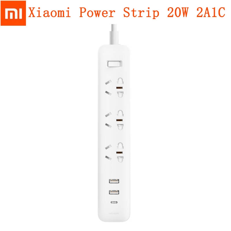 Xiaomi-regleta de carga rápida Mi Mijia QC3.0, 20W, 2A1C + 3 enchufes, extensión de interfaz de enchufe estándar, cable de 1,8 m, plat, novedad