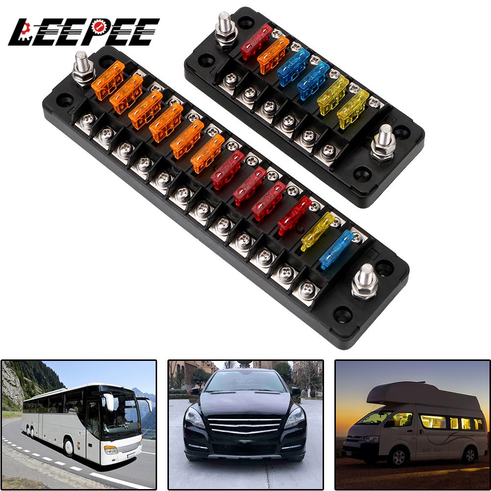 32V 75A Sicherung Kasten Halfter Flammschutzmittel 6 Möglichkeiten 12 Möglichkeiten Klinge Sicherung Block Mit Doppel Sicherungen Abdeckung Für Auto Auto Marine Trike