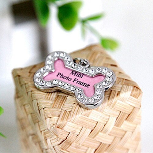 Knogleform kæledyr id navneskilt adresse vedhæng hund hvalpehalsbånd anti-tabt kort habitat indretning hundemærke