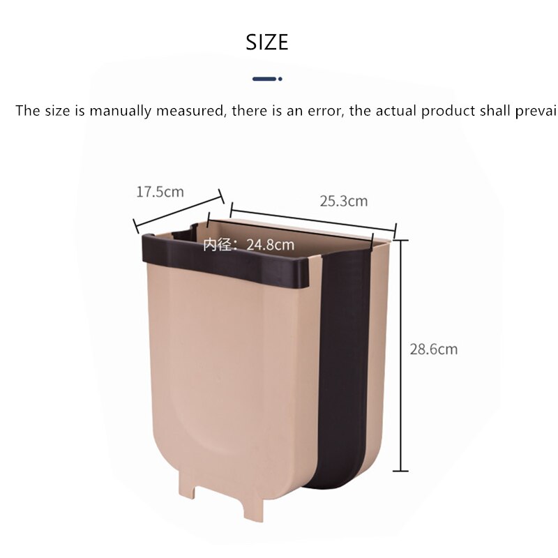 4L 9L Wall Mounted Folding Afvalbak Keukenkast Deur Opknoping Prullenbak Garbage Auto Prullenbak Wandmontage Opvouwbare schoonmaken