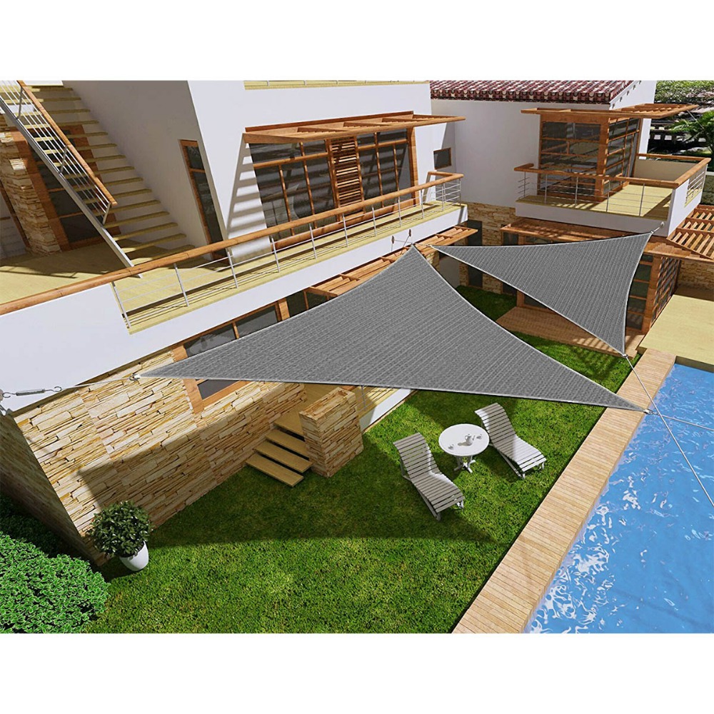 3x4x5m 280GSM HDPE Triangolo Tendalino Ombra Vela Sole All'aperto Impermeabile Tenda Da Sole A Vela Giardino patio Piscina di Campeggio di Picnic Tenda