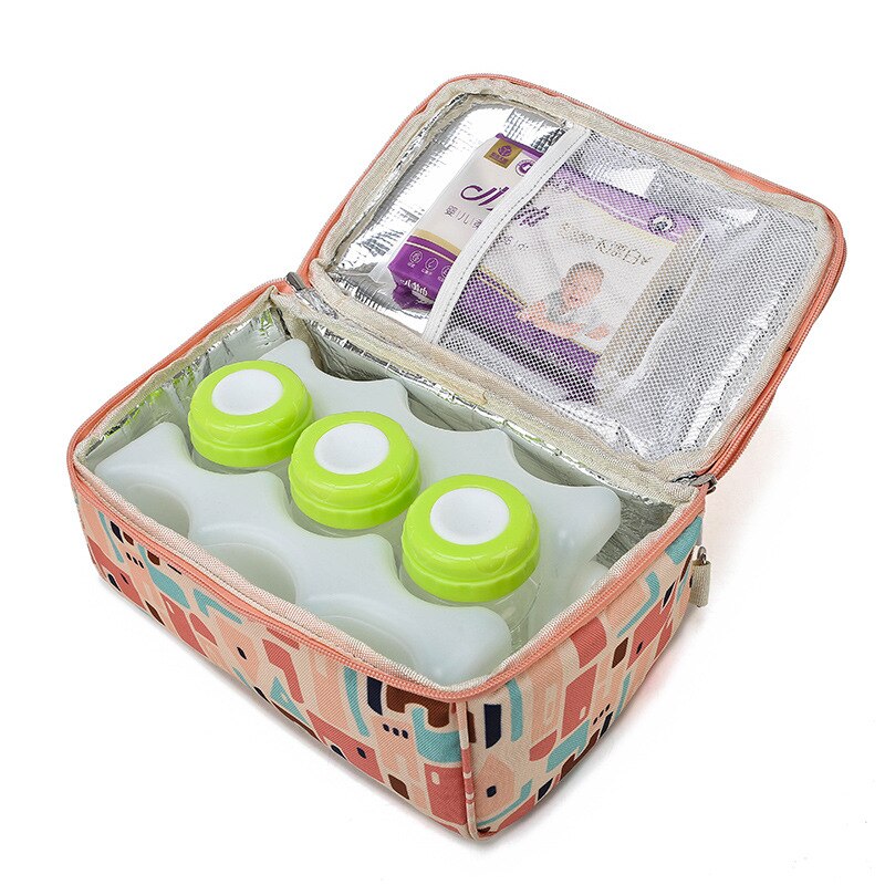 Mommy Diaper Storage Milk Bag Backpack Milk Bag Portable Breast Pump Bag Double Layer with Cooler for Work Mom