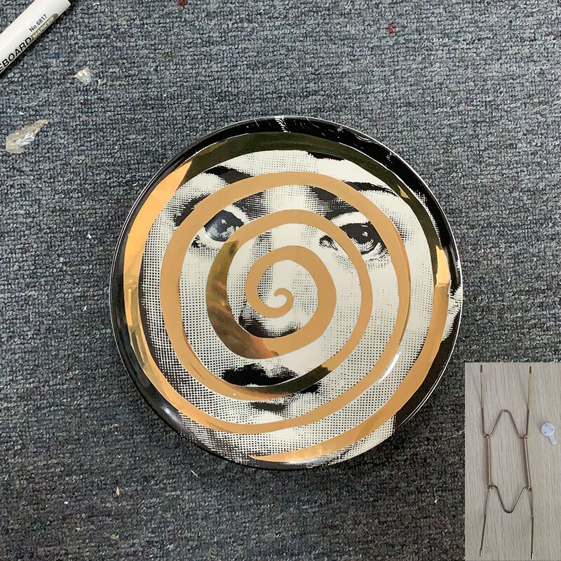 Gold Color Decorative Plates: B6 WITH METAL SPRING