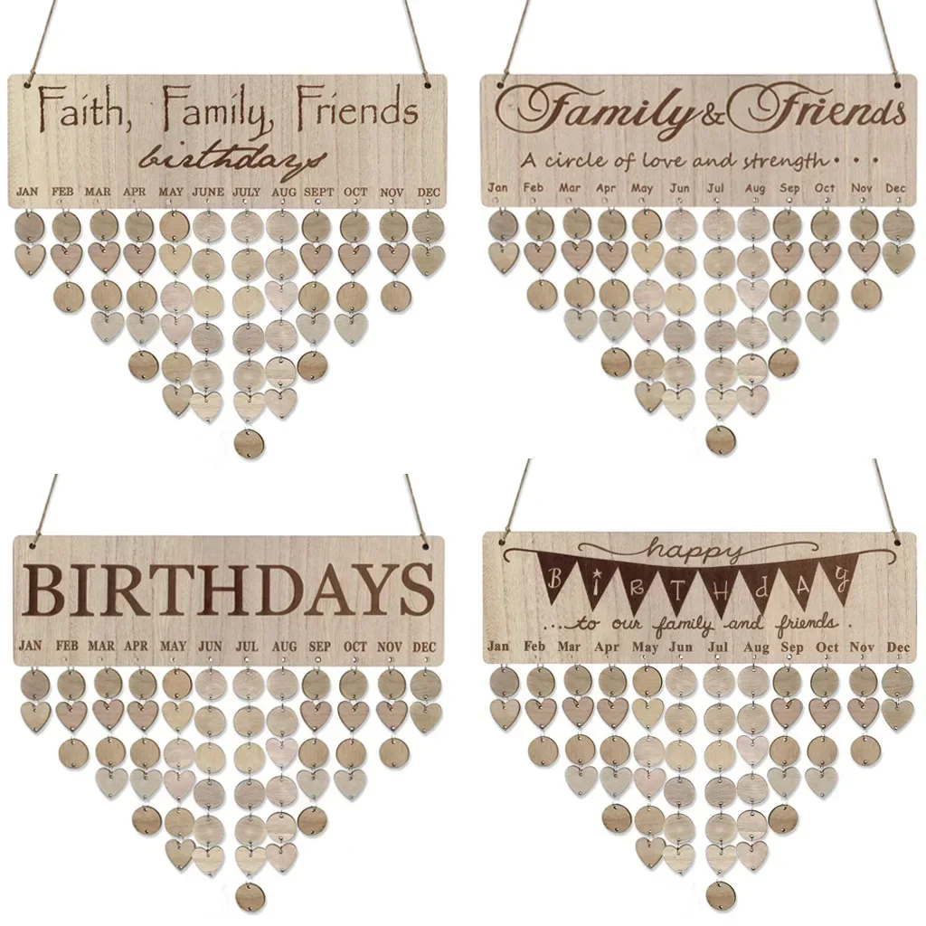 Houten Kalender Lijst Verjaardagsfeestje Woondecoratie Hanger DIY Kalender Ambachten Woonkamer Decoratie