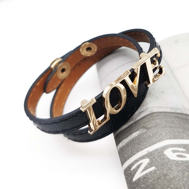 D & D LIEBE Leder Armbänder Armreif Für Frauen mehrschichtig Punk Charme Armbinde Weibliche Manschette Schmuck