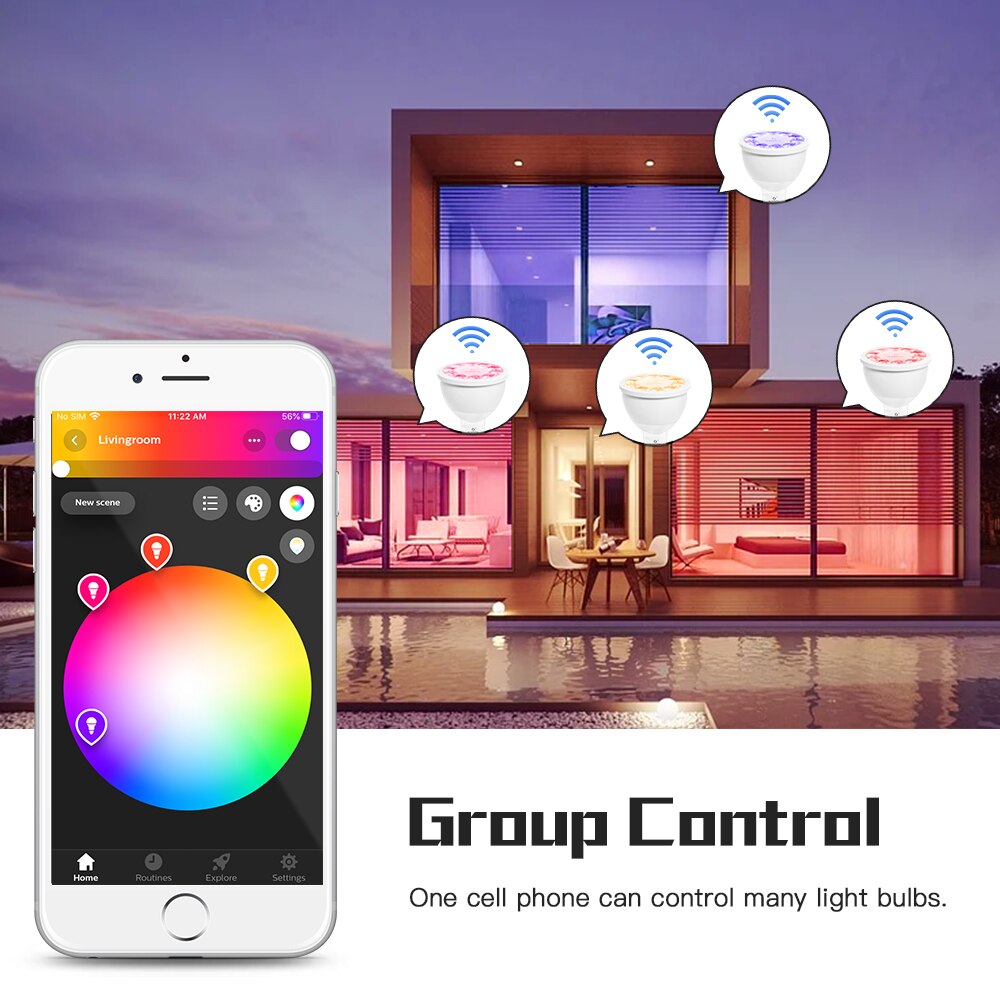 Gledopto zigbee 3.0 smart rgbcct  MR16 søkelyset pro 4w ac /dc12v pære fungerer med alexa ekko Plus telefon app/stemme/rf fjernkontroll
