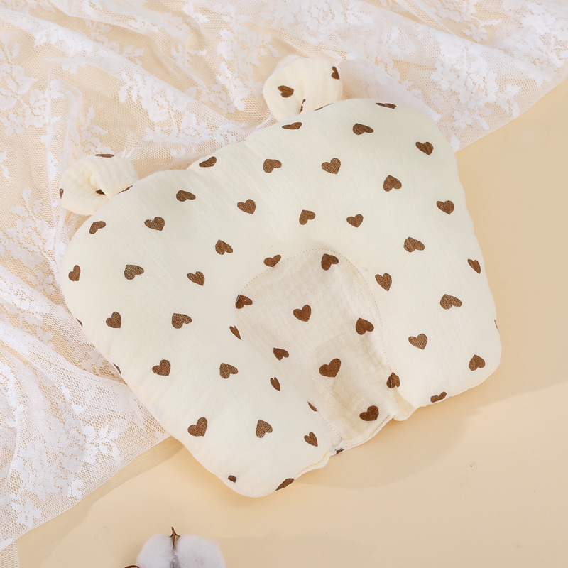 Soft and comfortable bear ear pillow, multifunctional cotton pillow, soft and washable baby pillow for home and outdoor use: Black