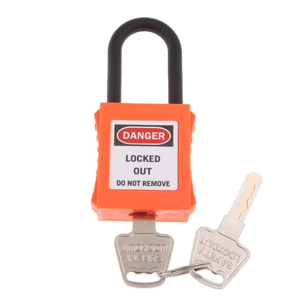 Safety Padlock Lockout Tagout Lock Insulated Keyed Different Padlock, PVC & Stainless Steel: Orange