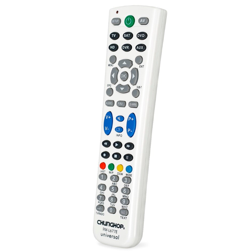Universal Chunghop RM-L677E Remote Control for TV DVD SAT/CBL DVR AUX Television Digital Terrestre All Brand Controller