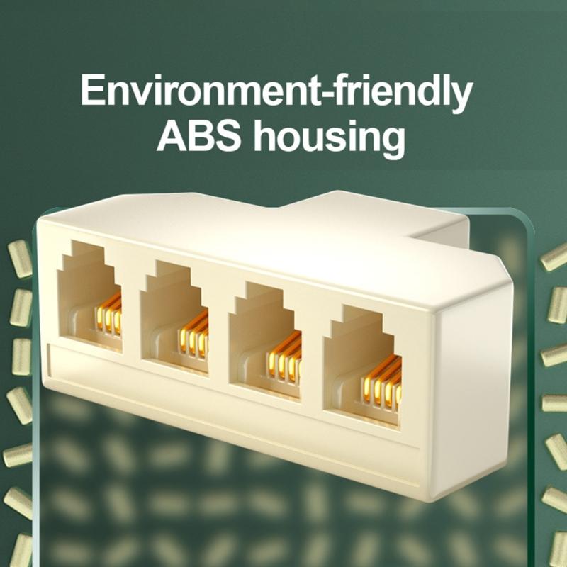 U55c 4 facher telefon-Splitter-Adapter mit  rj11 steckdosen, unterstützt 6- fach 6 4c 2c für telefone und faxgeräte und ermöglicht eine nahtlose verbindung.