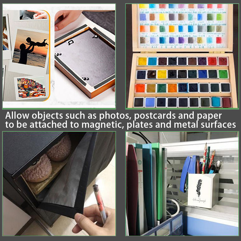 Cinta magnética de goma de 1/5/10 metros, cintas magnéticas autoadhesivas, cinta de rayas magnéticas Flexible para refrigerador para carteles fotográficos