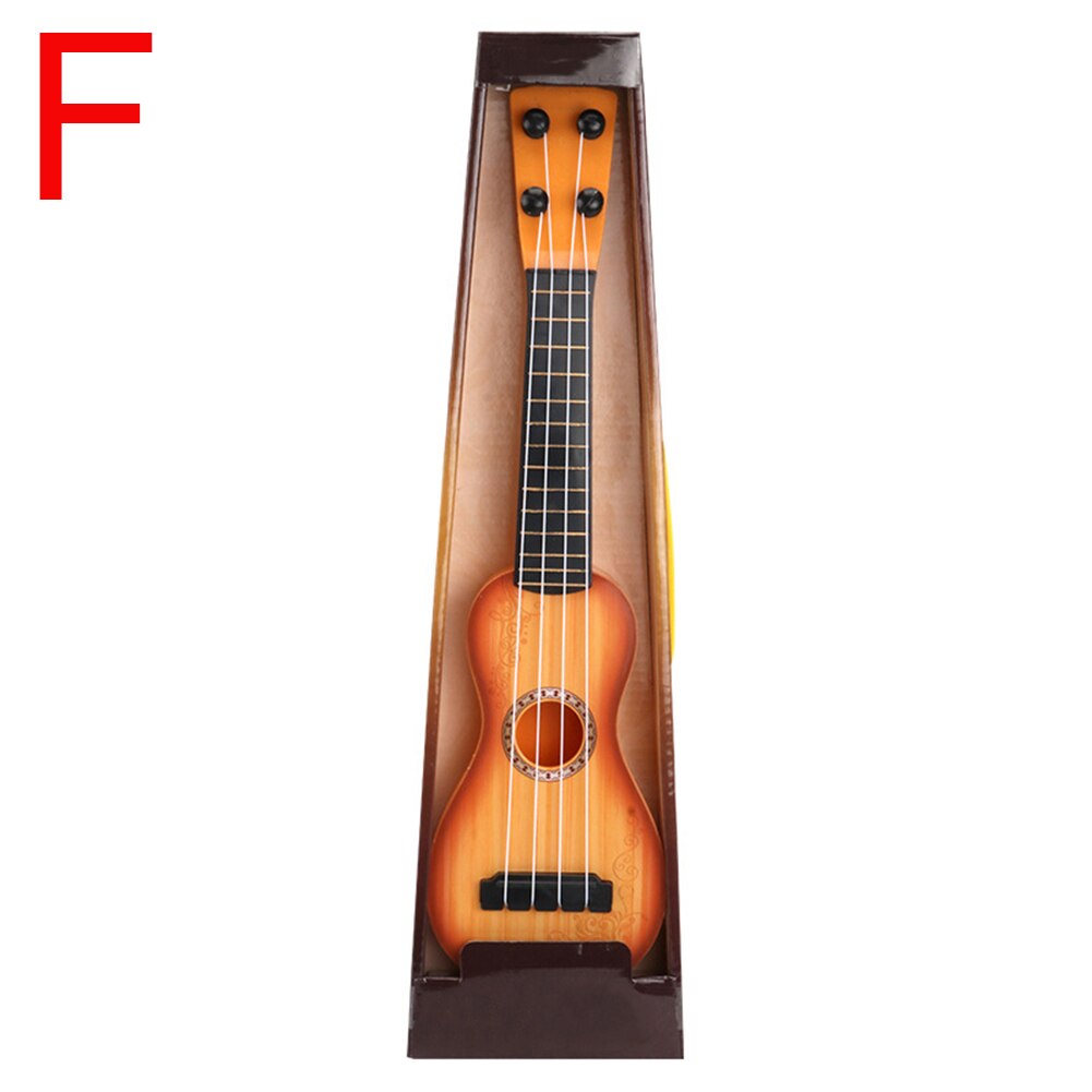 Mini ukelele de simulación nueva para niños, guitarra de aprendizaje de 4 cuerdas, instrumentos musicales, juguetes educativos: F