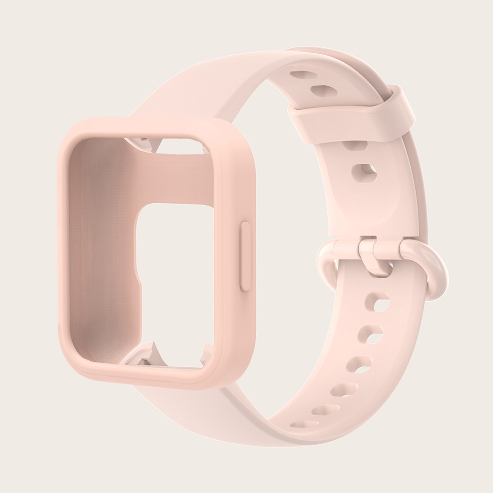 Pour Redmi Watch 2 bracelets + étui de protection Bracelet 2 en 1 Bracelet en Silicone Bracelet de montre pour Redmi Watch 2 Lite: Red black