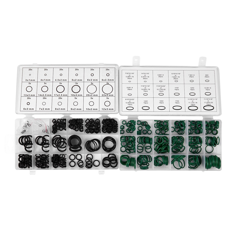 495PCS 36 Sizes O-ring Kit Black&Green Metric O ring Seals Rubber O ring Gaskets oil resistance 270pcs + 225pcs: Default Title