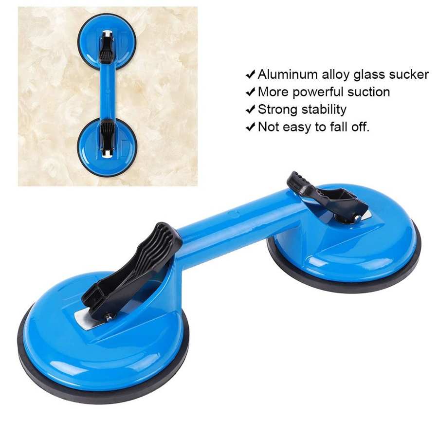 Glass Suction Cup Repairing Tool Aluminum Alloy + Rubber Blue 2 Claw for Glass / Wood Board Glass Suction Tool