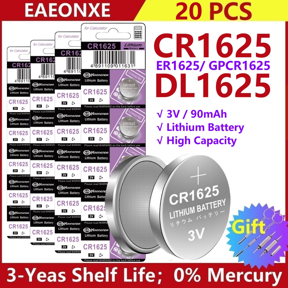 20Pcs cr2032 Battery cr2032 Pilas CR2025 CR2016 batteria CR1632 CR1220 CR1616 CR1620 CR1625 CR2450 CR2430 LR41 LR1130 LR43 LR44: Silver