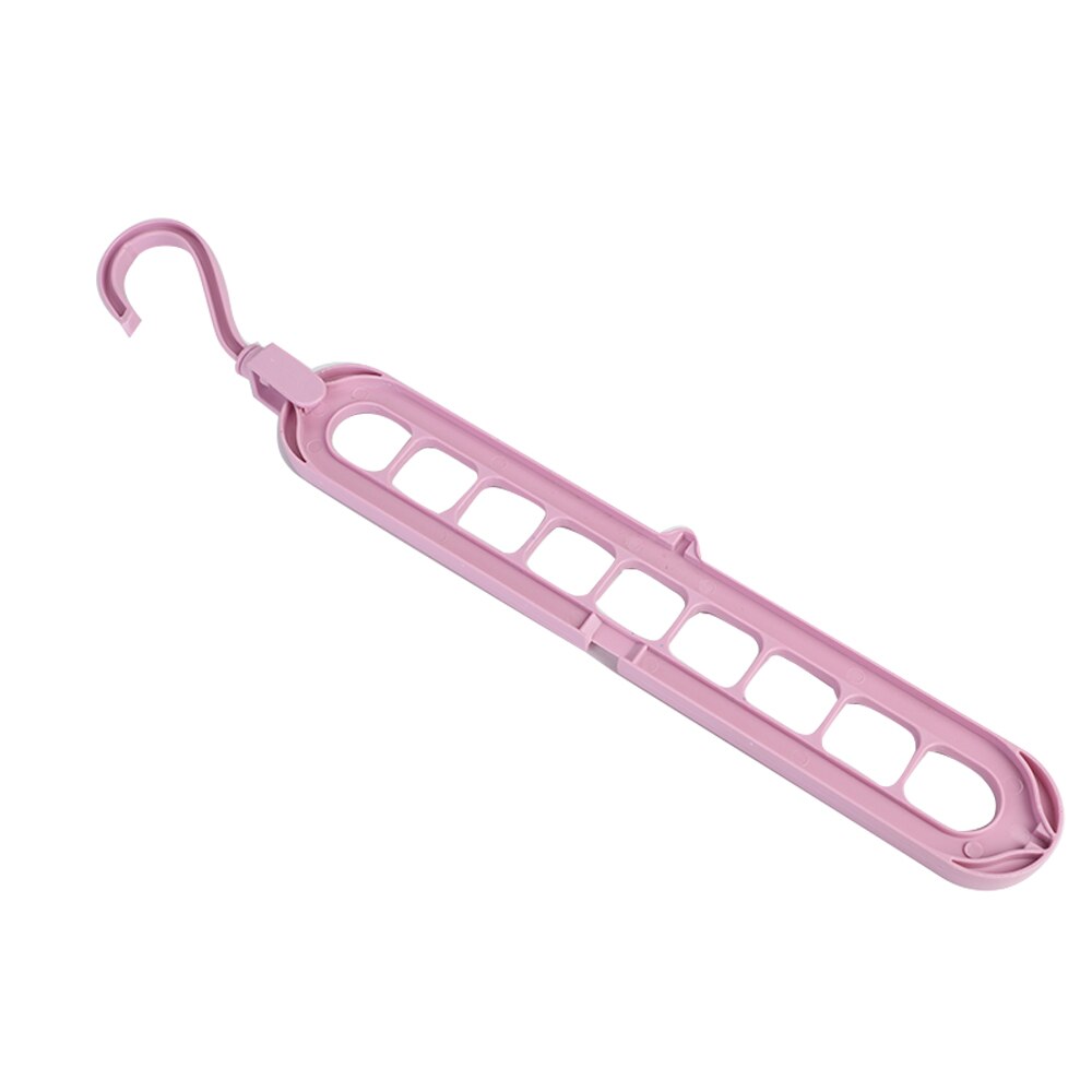1/3/5/7PC Multi-function Plastic Hanger Drying Rack Multi-port Support Hanger For Drying Rack Storage Hanger: pink