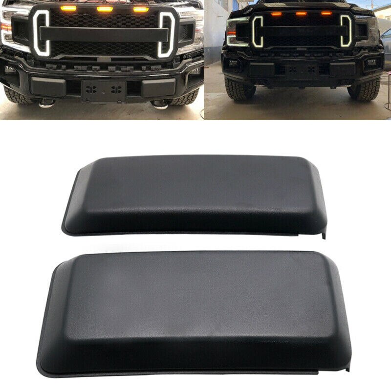 For FORD F150 Front Bumper Guards Inserts Pads Caps Black 1 Pair