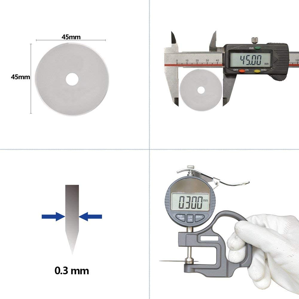 5/10Pcs 45mm Rotary Cutter Blades Stainless Steel Fabric Leather Cutting Blades for Quilting Sewing Rotary Cutter Blades Refill