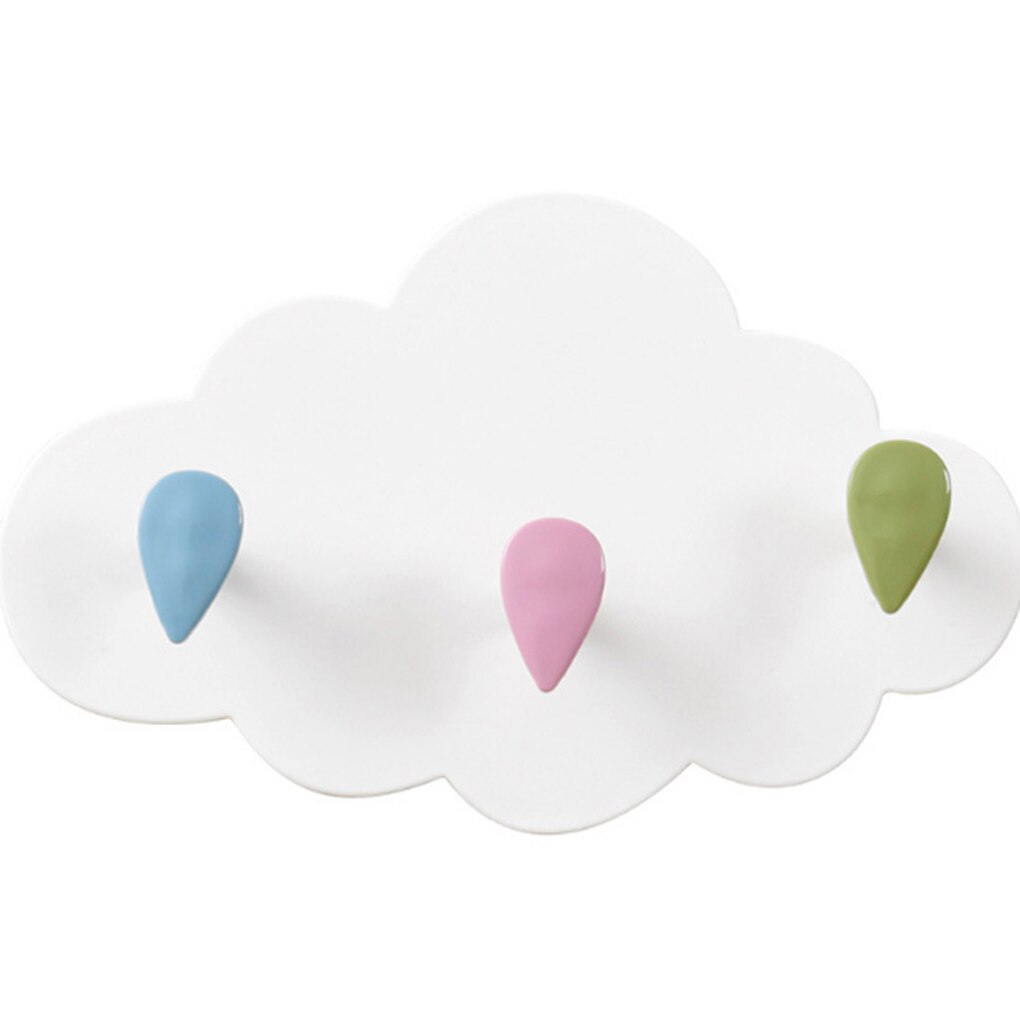 Cloud Vormige Zelfklevende Sleutel Handdoek Doek Haken Geen Boren Sticky Plastic Organizer: Default Title