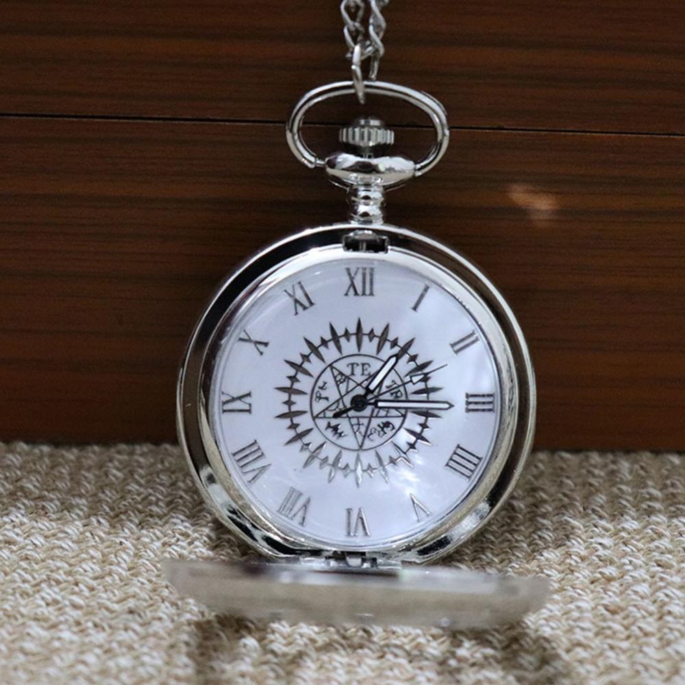 Unisex Hollow Flower Ronde Dial Arabische Romeinse Cijfers Ketting Quartz Zakhorloge