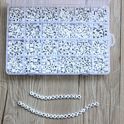 1620pcs Round Acrylic Letter Beads Set for Kid Bracelets Necklace Making Beaded Material Plastic Alphabet Beads boxs: Round-1200pcs