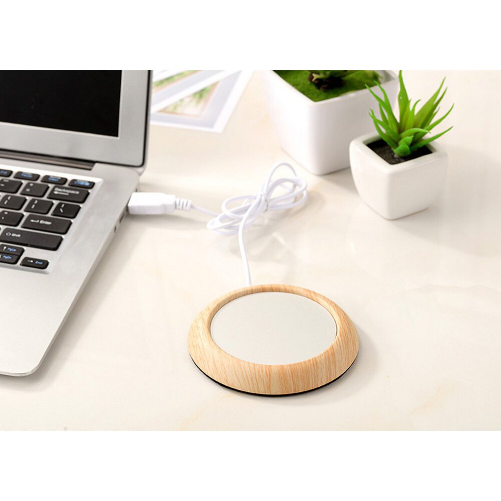 USB cieplej podstawka przenośne 3 kolory drewna ziarna mata na kubki podgrzewacz kawy napój herbata mleczna mata strąk kubek nadaje się biuro domu samochód cieplej