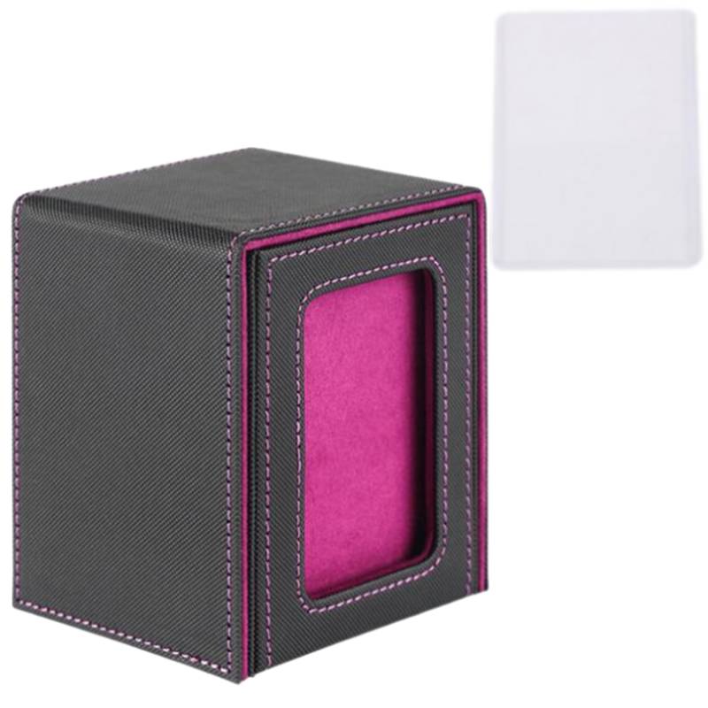 Card Deck Box Card Organizer with Display Window Holds 100+ Cards Card Deck Case for Collectible Card Sports Cards Game Card: Light Grey