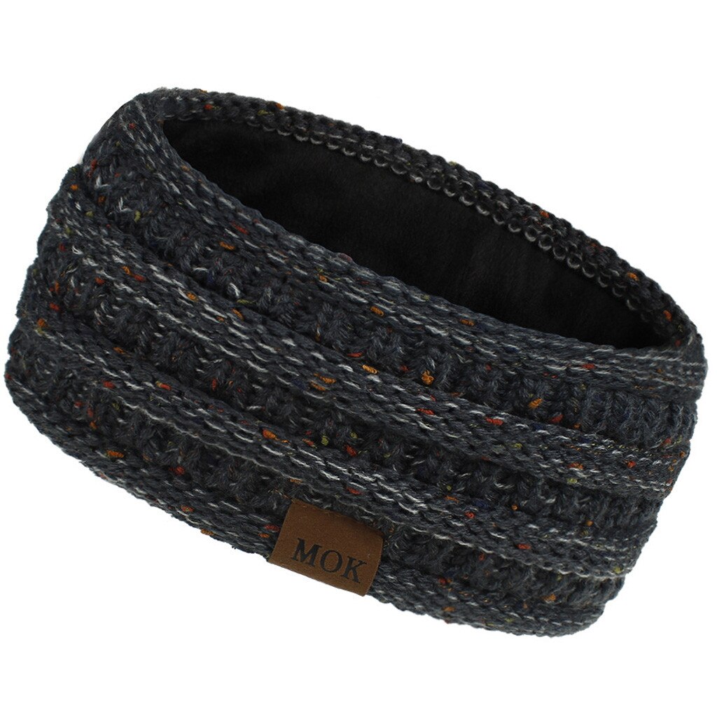 Turbante deportivo de punto para mujer, banda ancha elástica para la cabeza, para invierno, Otoño,: A