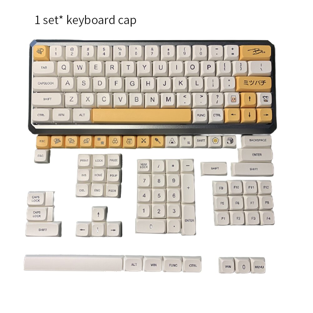 1 set home office cute multicolored computer gaming universal honey milk theme mechanical for mx switch ergonomic keyboard cap