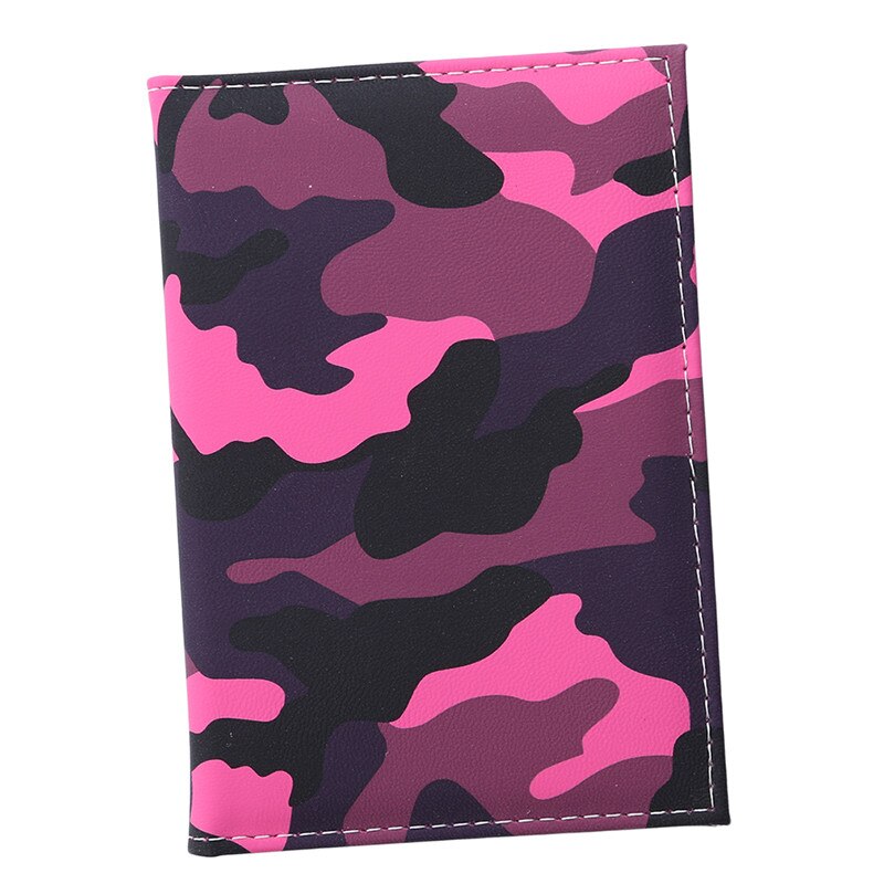 Camouflageprint rejsepasholder unisex visitkortholder læder pascover pakke billetkortholder mujer: Rød