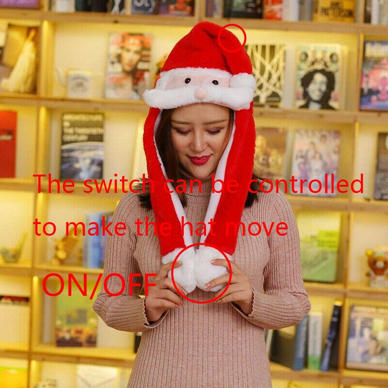 Prick-eared Movable Santa Claus Elk Ears Hat Doll Toy Christmas Halloween