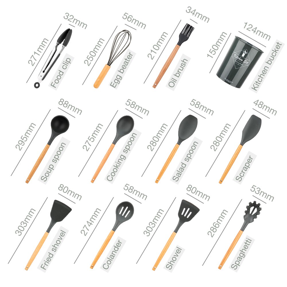 Silicone Cooking Utensils Set Kitchen Tools Cooking Sets Kitchen Utensils Silicone Kitchen Accessories Cooking Silicone Spatula
