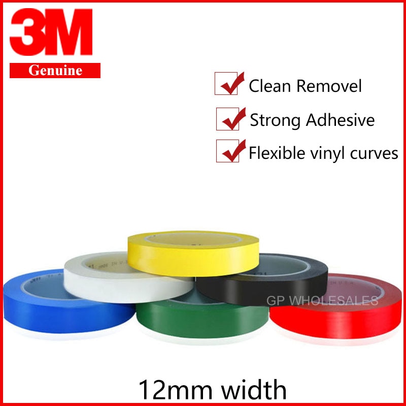 3M 471 Premium Perfomance Sterke Vinyl Tape Bundel Set Voor Decoratie, masking Geel Zwart Blauw Wit Rood Groen 1/2 &quot;X36yd 12Mm