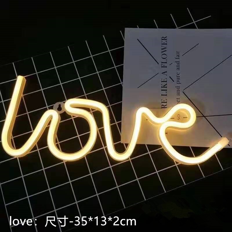LED Neon Light Sign LOVE HEART Wedding Party Decoration Neon Lamp Valentines Day Anniversary Home Decor Night Lamp: 1