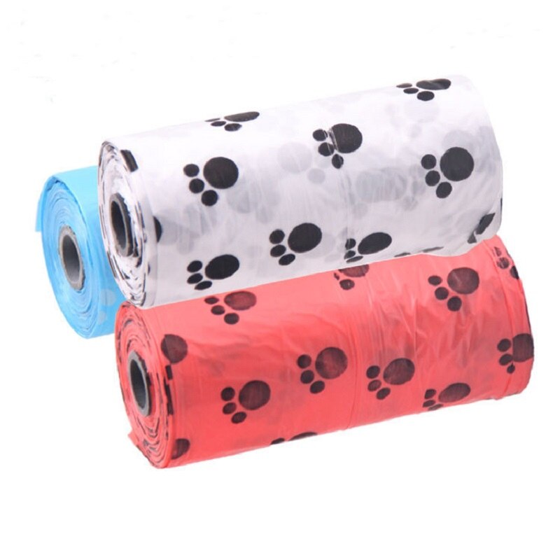 Hond kak tas Pet Supply 5 Rolls/2 Rolls Afdrukken Kat Hond Kak Tas Outdoor Huis Schoon Refill Vuilnis tas