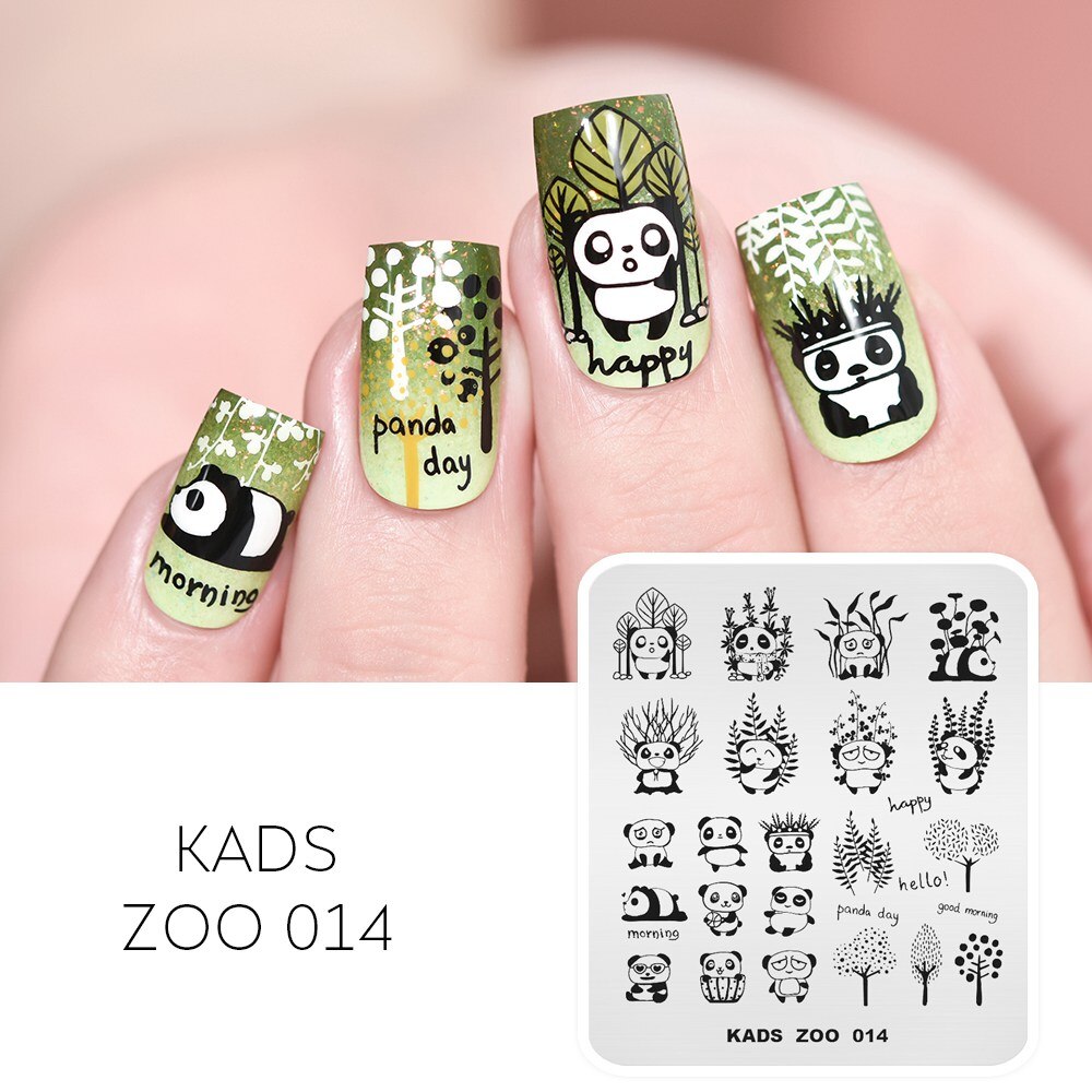 Nail Art timbre plaque fleur feuilles léopard impression Image ongles estampage modèle ongle bricolage pochoir plaque pour Nail Art: Zoo 014