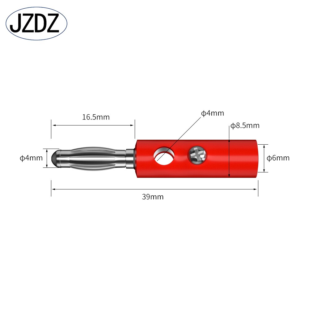 Jzdz 10Pcs 4Mm Banaan Plug Pin Audio Speaker Elektrische Connector Schroef Sluit 5 Kleuren Diy Onderdelen J.10015