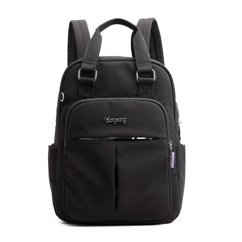 Leisure Rugzak Mode Vrouwen Usb Opladen Rugzak Computer Tas Grote Capaciteit College Stijl Rugzak: black