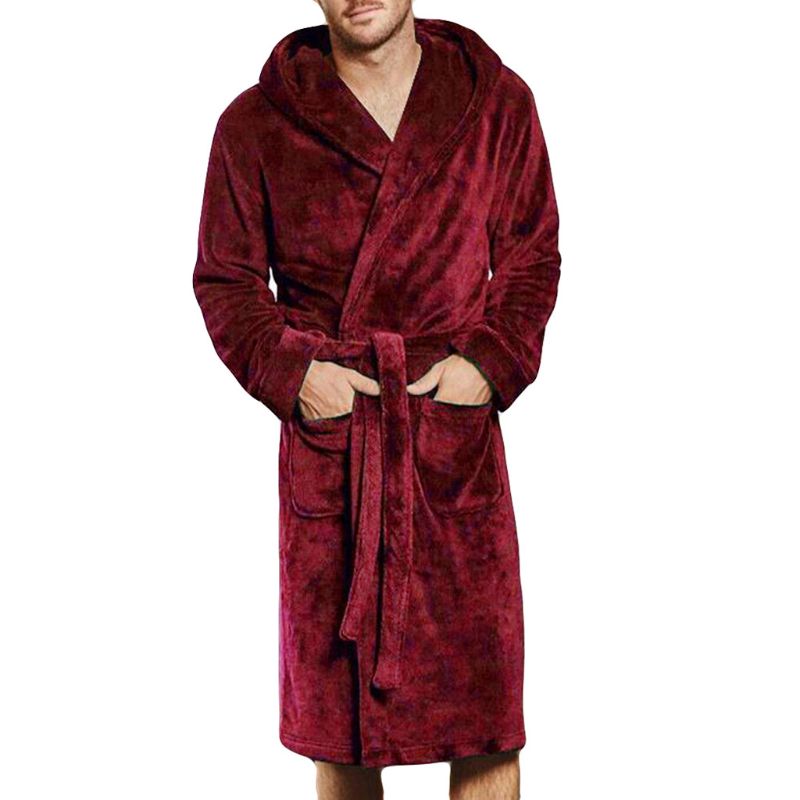 Mens & Ladies Cotton Hooded Bathrobe Towelling Bath robe Dressing Gownx1