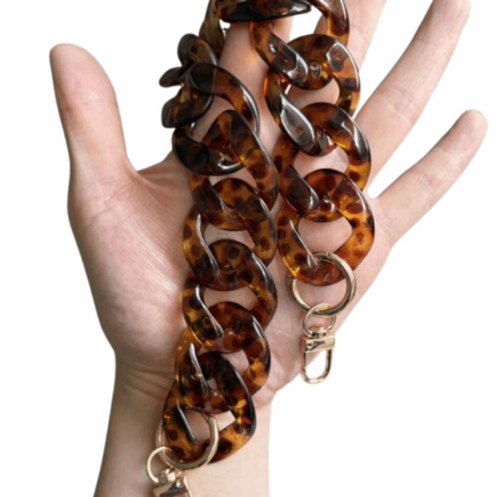 Boêmio leopardo mensageiro saco corrente 37/60/120cm diy charme saco acessórios artesanal alça de ombro saco pingente corrente chaveiro: 35 centímetros / Zinco azul