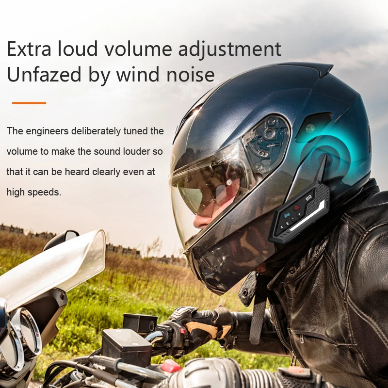 Kebidumei Bluetooth 5.0 Motorcycle Helmet Headset Headphone 800m Intercom speakers Wireless Motobike Hands-free Stereo Earphone