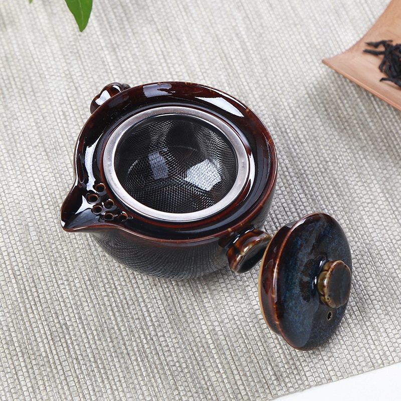 Chinese Kung Fu Tea Set Ceramic Portable Teapot Set Outdoor Travel Gaiwan Tea Cups of Tea Ceremony Teacup Fine