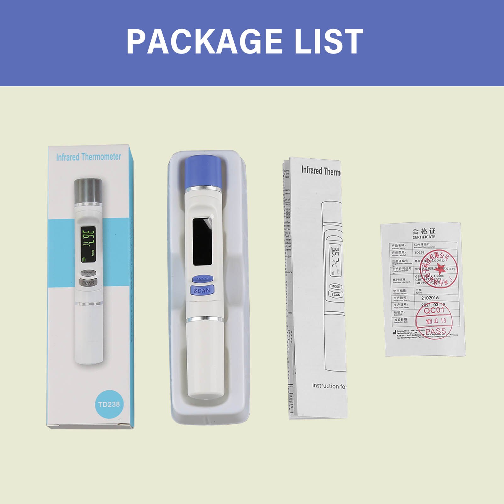 Mini Draagbare Digitale Thermometer Infrarood-Thermometer Non-Contact 1S Quick Meting 3 Temperatuur Modi Body Kamer Oppervlak