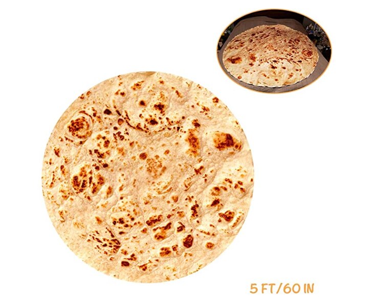 Burrito zawinąć nowość koc na łóźko sofa doskonale kreatywny prezent okrągły Tortilla piknik w domu dla dzieci nadające się robić noszenia mata ciepły miękki szal: Burritos / 152cm