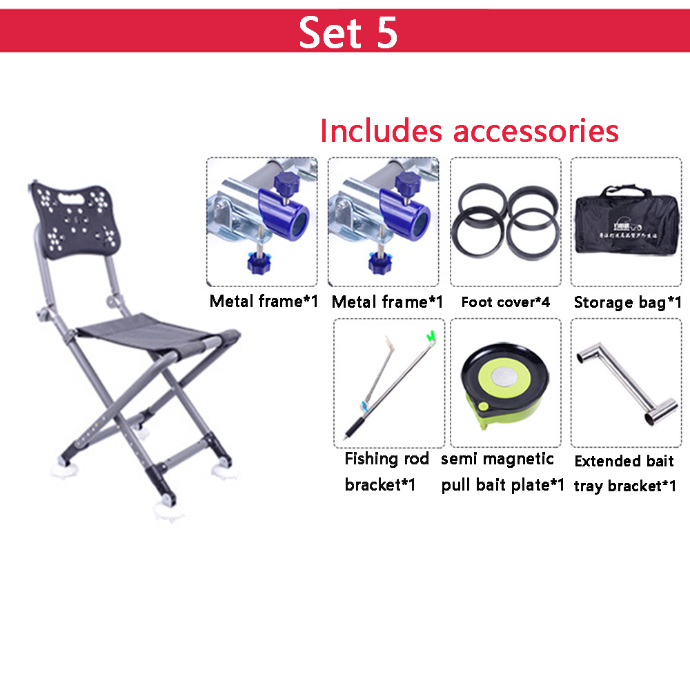 Sedia da pesca sedia da pesca in lega di alluminio resistente e multifunzionale per esterni set schienale regolabile reclinabile a quattro gambe: Ste 5