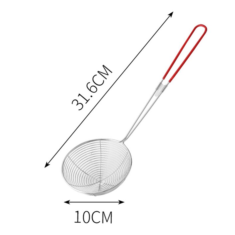Colador de araña de acero inoxidable, cuchara pequeña para Skimmer, olla , tortelini, albóndiga, té y café, hierbas aromáticas, 1 ud.: 03