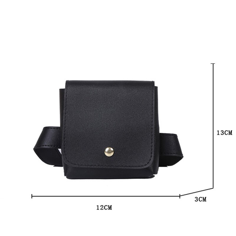 Mode Vrouwen Riem Zakken Effen Kleur Schouder Taille Zakken Vrouwen Pu Leather Casual Purse Portemonnee Borst Riem Crossbody Tas
