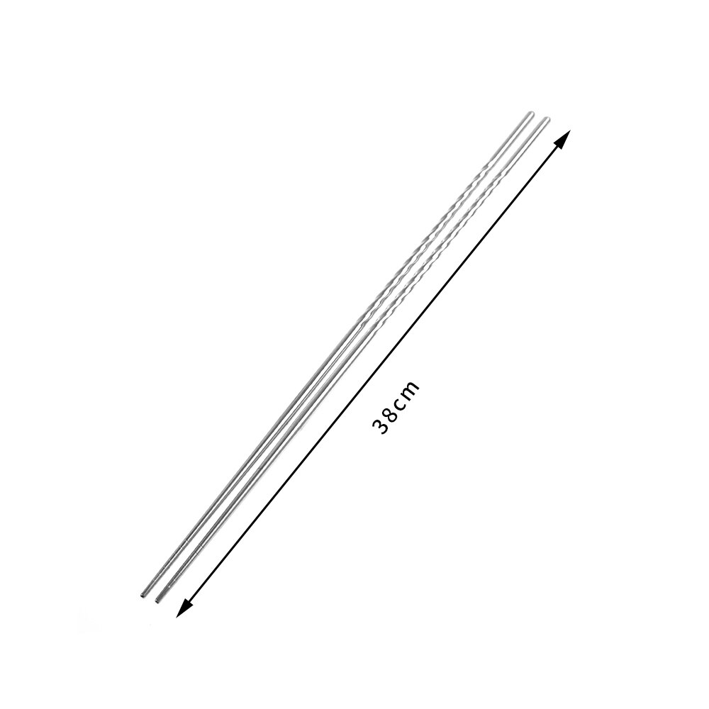 1 Pair Extra Long 38.8 cm Cooking Chopsticks Pot Chopsticks Frying Noodle Chopsticks Stainless Steel Chinese Chop Sticks: 38cm