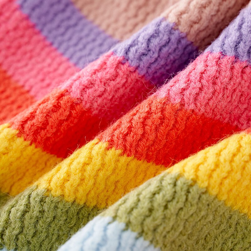 Småbørn børn baby piger regnbue kirsebær sweater sød lille slynge strikket vest piger efterårs kostumer børn outwear vest 1-9y